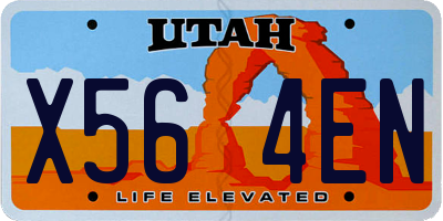 UT license plate X564EN