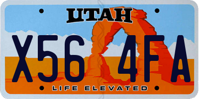 UT license plate X564FA
