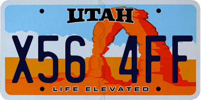 UT license plate X564FF