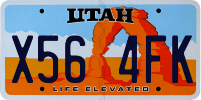 UT license plate X564FK