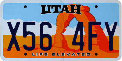 UT license plate X564FY