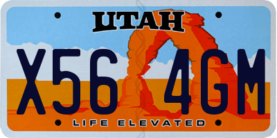 UT license plate X564GM