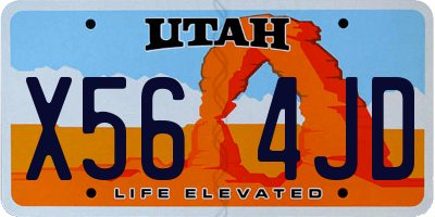 UT license plate X564JD