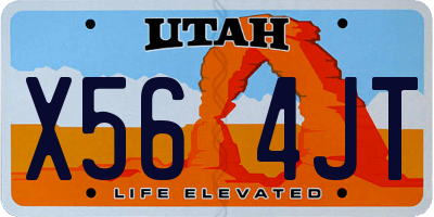 UT license plate X564JT