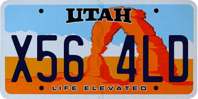 UT license plate X564LD