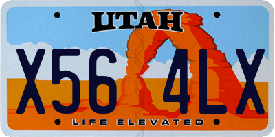 UT license plate X564LX