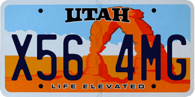 UT license plate X564MG