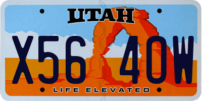 UT license plate X564OW