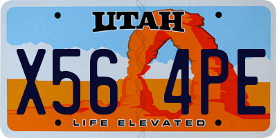 UT license plate X564PE