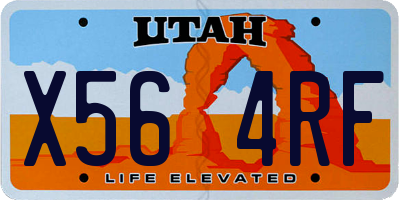 UT license plate X564RF