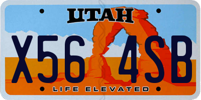UT license plate X564SB