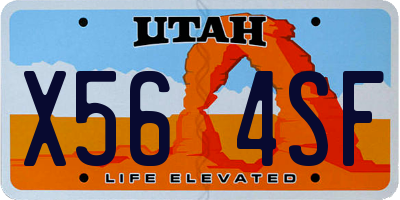 UT license plate X564SF