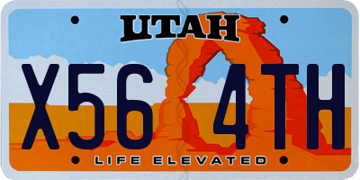 UT license plate X564TH
