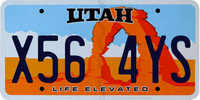 UT license plate X564YS