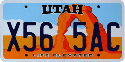 UT license plate X565AC
