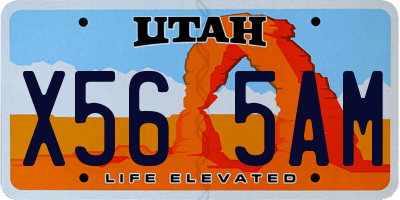UT license plate X565AM
