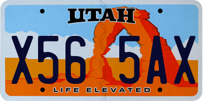 UT license plate X565AX