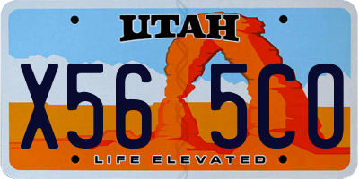 UT license plate X565CO