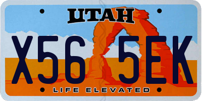 UT license plate X565EK