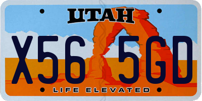 UT license plate X565GD