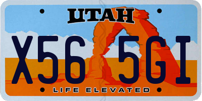 UT license plate X565GI