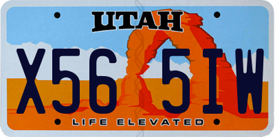 UT license plate X565IW