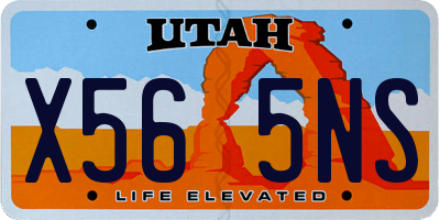 UT license plate X565NS