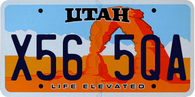 UT license plate X565QA