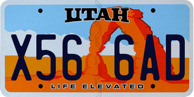 UT license plate X566AD