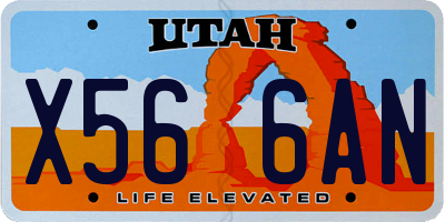 UT license plate X566AN