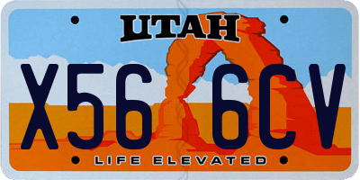 UT license plate X566CV