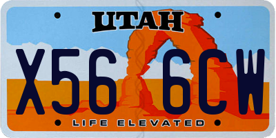 UT license plate X566CW