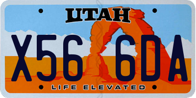 UT license plate X566DA