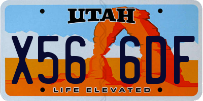 UT license plate X566DF