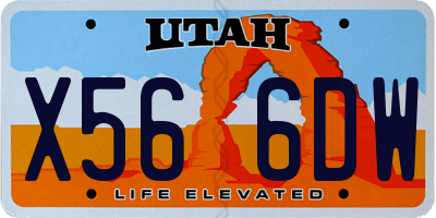 UT license plate X566DW
