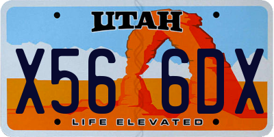 UT license plate X566DX