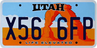 UT license plate X566FP