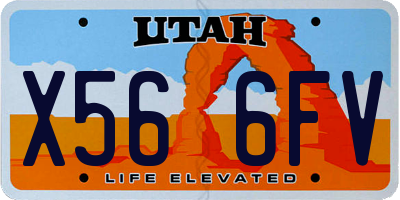 UT license plate X566FV