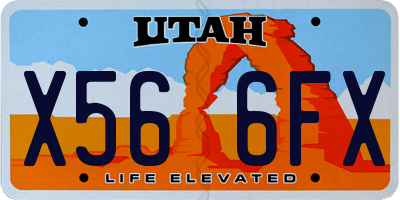 UT license plate X566FX