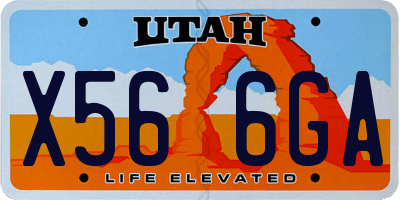 UT license plate X566GA
