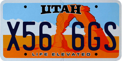 UT license plate X566GS