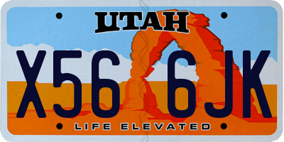 UT license plate X566JK