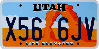 UT license plate X566JV