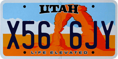 UT license plate X566JY