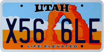 UT license plate X566LE