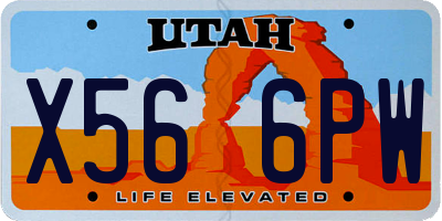 UT license plate X566PW