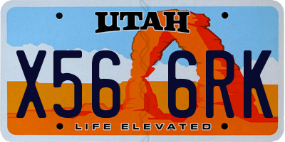 UT license plate X566RK