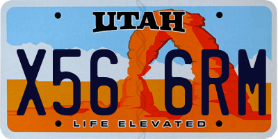 UT license plate X566RM