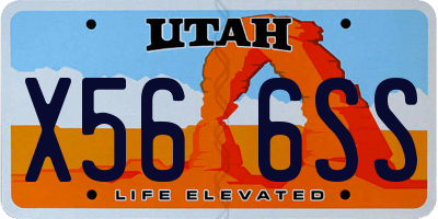 UT license plate X566SS