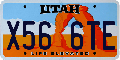 UT license plate X566TE
